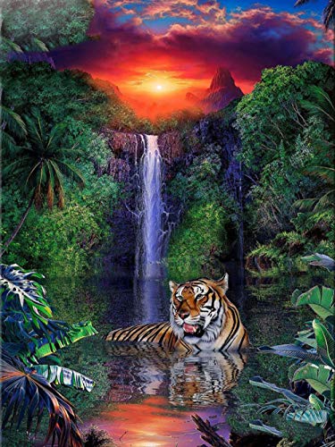 1000 Pieces Adults Jigsaw Puzzles,Paper Landscape Series Brain Challenge Jigsaw Toy for Children,Water Tiger Scenery Intelligence Puzzles,for Homeon50x70cmKv492 von ADEIK