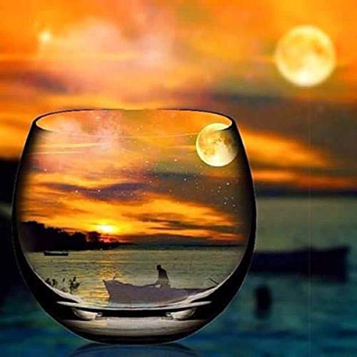 1000 Pieces Adults Jigsaw Puzzlespaper, Landscape in a Bottle Small Boat,Jumping,Brain Challenge Jigsaw Puzzles for Children38x52cmSCd060 von ADEIK