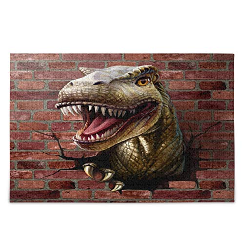 3D Dinosaur Jigsaw Puzzle Animal Red Wall 1000 Pieces Puzzles Educational Intellectual Decompressing Fun Game for Kids Adult Home Wall Decor50x70cmKv494 von ADEIK