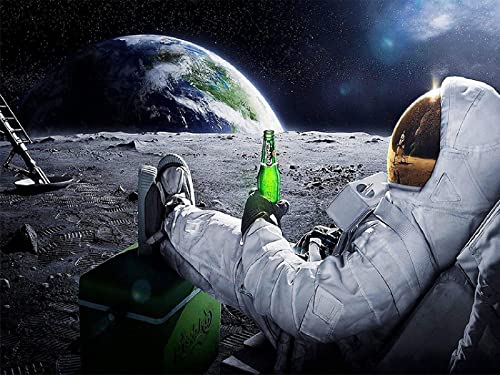 Jigsaws Puzzle 1000 Pieces for Adults Earth Beer Carlsberg Astronaut Space Moon Astronaut Modern Artood Toys Fun Games Great Educational Kids50x70cmSCd323 von ADEIK