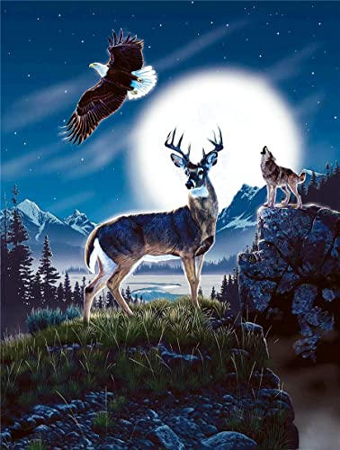 Puzzle Decompression Adult and Children Jigsaw Elk Eagle Wolf Jigsaw Puzzle 1000Pieces50x70cm von ADEIK
