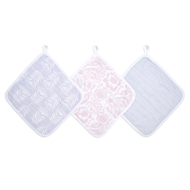 aden + anais™ essentials Baumwoll-Musselin-Waschlappen 3er-Pack damsel von aden+anais essential