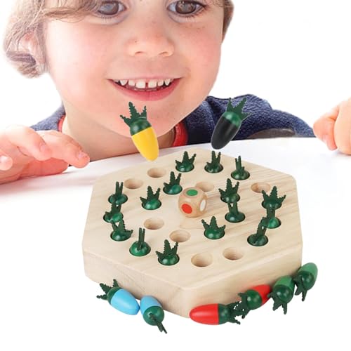 ADERN Karottenspielzeug, Memory-Spiel aus Holz | Karotten-Memory-Brettspiel | Interaktives Spielzeug für die frühe Bildung von Vorschulkindern zur Verbesserung der Konzentration bei Ausflügen und im von ADERN