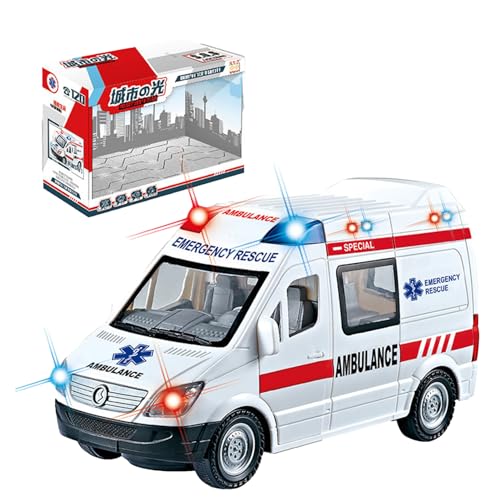 ADERN Spielzeug für Rettungsfahrzeuge,Rettungsfahrzeuge, Reibungsbetriebenes LKW-Spielzeug mit Licht und Ton, Lernspielzeug für Kleinkinder im Alter von 3–8 Jahren, Geburtstagsgeschenke für Jungen von ADERN