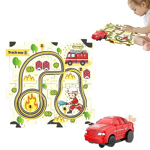 Puzzle-Track-Spielset - Interaktive pädagogische Rennstrecke - DIY-Kinderspielzeug für Weihnachten, Geburtstag, Geschenk für Jungen und Mädchen, für Vorschulkinder, Jungen und Mädchen ab 18 Adern von ADERN