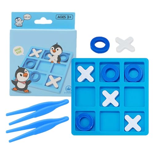 XO OX-Spiel für Kinder, Tac Toe-Tischspiel - Klassische pädagogische interaktive Spielzeugbrettspiele | Tragbare Familienspiele, Denktraining, Reisespielzeug für Erwachsene und Kinder, Spieleabend von ADERN
