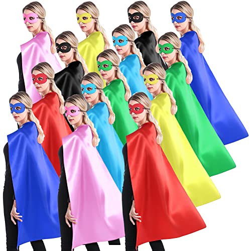 Superhelden-Umhänge und Masken für Erwachsene, für Teenager, Männer und Frauen, 14 Sets, Großpackung – Dress Up Superhelden-Party-Umhänge für Spirit Day Teambuilding, Verschiedene Farben, 14 Sets Pack Superhelden-Umhänge und Masken für Erwachsene, für Teenager, Männer und Frauen, 14 Sets, Großpackung – Dress Up Superhelden-Party-Umhänge für Spirit Day Teambuilding, Verschiedene Farben, 14 Sets Pack von ADJOY