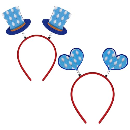 ADMAY 2 Stück Oktoberfest Haarreif Set, Blauer Herz Haarreif, Blauer Hut Haarreif, Brauner Bier Haarreif, Brauner Brezen Haarreif, Oktoberfest Accessoires Deko Haarschmuck für Damen aus Filz (Blauer) ADMAY 2 Stück Oktoberfest Haarreif Set, Blauer Herz Haarreif, Blauer Hut Haarreif, Brauner Bier Haarreif, Brauner Brezen Haarreif, Oktoberfest Accessoires Deko Haarschmuck für Damen aus Filz (Blauer) von ADMAY