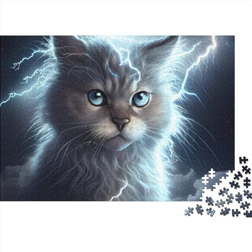 1000 Teile Puzzles Lightning Cosmic Cat Square Puzzles, Für Erwachsene Und Kinder Holzbrettpuzzles Puzzle - Anspruchsvolles Spiel 75X50CM von ADMITO