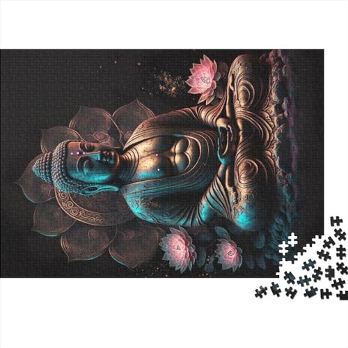 1000-teiliges Puzzle für Erwachsene, Buddha-Puzzle-Sets für Familien, Holzpuzzles, Brain Challenge-Puzzle (75x50cm) von ADMITO