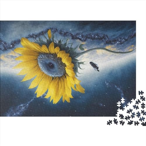 300 Teile Universum-Sonnenblumen-Puzzle, kreative rechteckige Puzzles für Erwachsene und Kinder, große Puzzles für Familien-Lernspiel (40x28cm) von ADMITO
