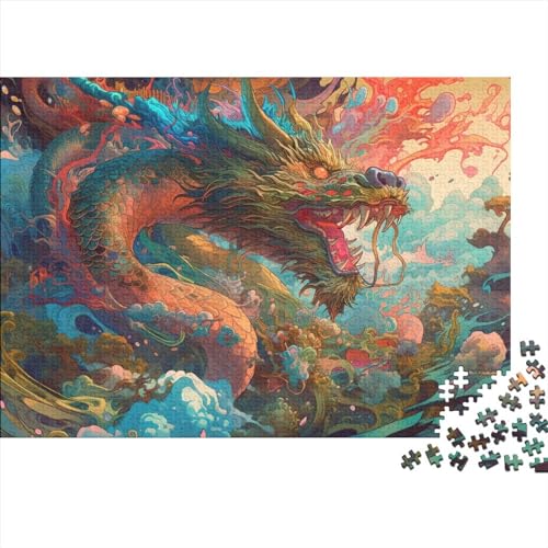 500-Teiliges Puzzle Für Erwachsene, Chinesischer Drache, Kreatives Puzzle Für Erwachsene Und Kinder, Puzzle-Lernspiel Für Erwachsene Und Kinder, 52X38CM von ADMITO