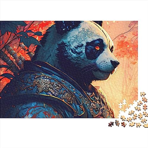 Puzzle Panda-Krieger, 500-Teiliges Puzzle Für Erwachsene Und Kinder, Holzbrettpuzzles, Familienspaß-Puzzle, 52X38CM von ADMITO