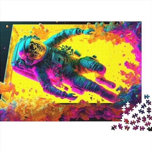 Puzzles 1000 Teile Bunte Astronauten-Quadratpuzzles für Erwachsene und Kinder, Holzpuzzles Anspruchsvolle Spielpuzzles (75x50cm) von ADMITO