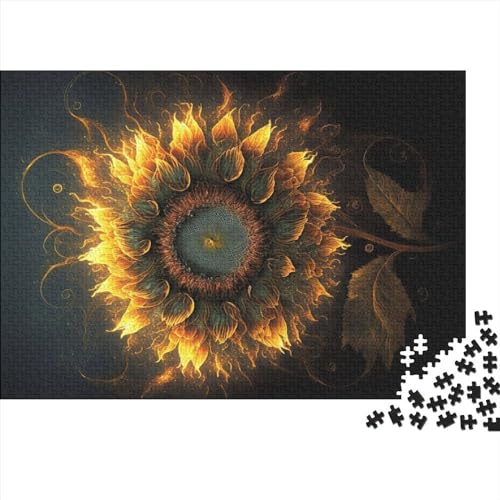 Universum-Sonnenblumen-Puzzle, 1000 Teile, kreatives rechteckiges großes Familienpuzzlespiel, Kunstwerk für Erwachsene und Teenager (75x50cm) von ADMITO