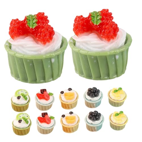 ADOCARN Deko 12st Simulation Kuchen Lebensechtes Cupcake-Modell Kuchen-Food-Modell Bäckerei Lebensechtes Brot Realistischer Künstlicher Kuchen Künstliches Lebensmittel Harz von ADOCARN