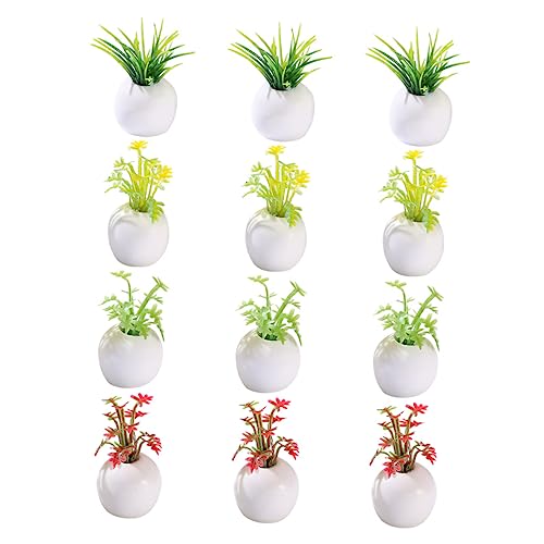 ADOCARN Mini Miniatur 12pcs Gefälschte Künstliche Pflanzen Gebäude Für Garten Bonsai von ADOCARN