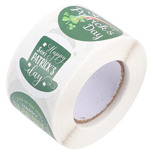 ADOCARN 1 Rolle St. Patrick Aufkleber Siegeletiketten Geschenketikett St. Patrick's Geschenkaufkleber Etikettenaufkleber St. Patrick's Day Aufkleber Irische Siegelaufkleber Runde von ADOCARN