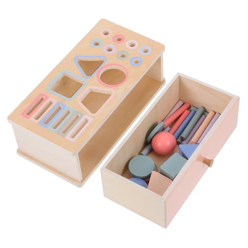 ADOCARN 1 Satz Holz Sortierbox für Kleinkinder Interaktives Lernspielzeug Farben und Formen Motorik und Logisches Sicher und Schadstofffrei von ADOCARN
