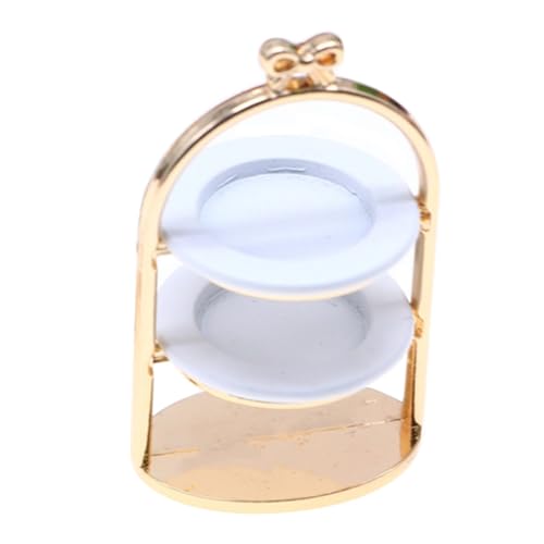 ADOCARN 1 Satz Miniaturer Metallkuchenständer für Puppenhaus Stufiger Desserthalter mit Platten für Puppenhaus Dekoration und Zubehör für Charmante Küchenszene ADOCARN 1 Satz Miniaturer Metallkuchenständer für Puppenhaus Stufiger Desserthalter mit Platten für Puppenhaus Dekoration und Zubehör für Charmante Küchenszene von ADOCARN