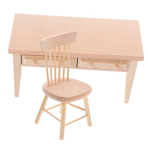 ADOCARN 1 Satz Miniaturmöbel für Puppenhaus Detaillierter und Stuhl aus Holz für Miniaturszenen für Wohn Schlafzimmer und Lernräume Langlebig und Sicher von ADOCARN