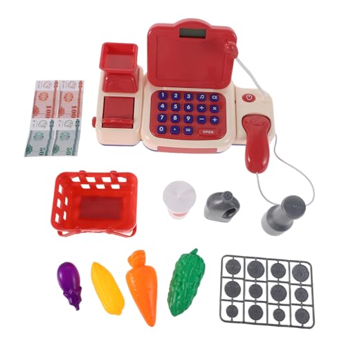 ADOCARN 1 Satz -Registrierkassenspielzeug Simulationsspielzeug Registrierkasse für Supermarkt-Spielset für Registrierkasse vorgeben Kasse Spielset Plastik rot von ADOCARN
