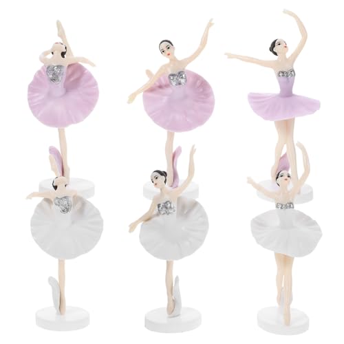 ADOCARN 1 Satz Tanz Ballett Mädchen Birthday Cake Decoration Cake Decorating Set Geburtstagskuchen Figuren Tanzpuppe Meerjungfrau-party Geburtstag Backen Party-layout Plastik 6st von ADOCARN