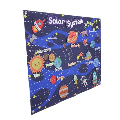 ADOCARN 1 Set Filz Storyboard, Sonnensystem Filzbrett Für Kinder, Süßes Filzbrett, Filzbrett Zum Geschichtenerzählen, Filz Storyboard, Kleinkind Filzbrett, Storyboard Für Vorschulkinder, von ADOCARN
