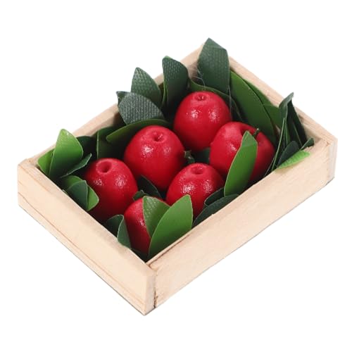 ADOCARN 1 Set Puppenhaus Miniatur Obstkisten: 1:12 Holzküche Gemüsekiste Mit Obstmodell - Rustikales Landhausküchendekor - Cottage Core Display Zubehör von ADOCARN