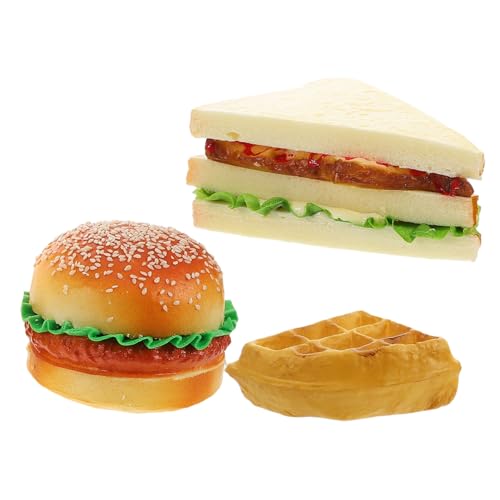 ADOCARN 1 Set Simuliertes Brot, Gefälschter Hamburger, Künstliches Brot, Realistisches Vortäuschen Von Essen, Kunstlebensmitteldekor, Realistische Simulationsrequisiten, Sandwichstatue, von ADOCARN