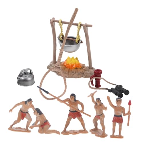 ADOCARN 1 Set Überlebensspielzeug Für Die Wildnis Bonsai Primitive Menschen Miniatur Campingmodelle Caveman Club Outdoor Höhlenmenschen Camping Camping Zubehör von ADOCARN
