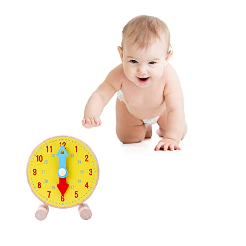 ADOCARN Frühpädagogisches Spielzeug Aus Holz Für Kinder Lernspielzeug Für Die Zeit Pädagogisches Uhrspielzeug Bewegliche Zeiger Für Babys Und Kleinkinder von ADOCARN