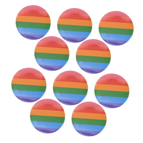 ADOCARN 10 Stück Farbenfrohes Abzeichen Buttons Stolzzubehör Regenbogenabzeichen Stolzprop Stolz Partygeschenke Regenbogenfahnen-Pins Stolzstifte Dekoration zum Stolztag Eisen von ADOCARN