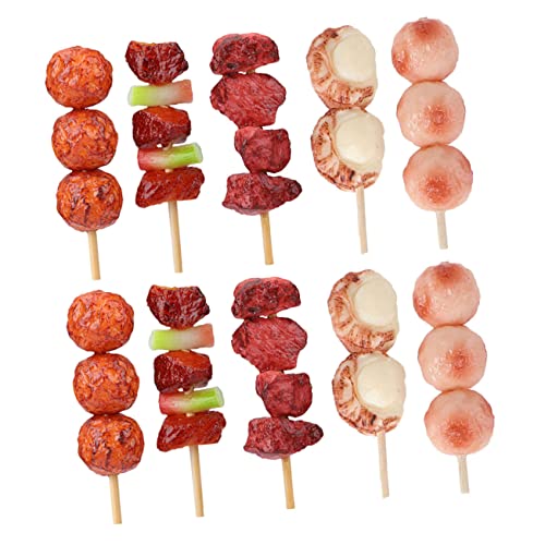 ADOCARN 10 Stück Grillspieße Dekoration Rollenspiel Küchendekor Kochen Essen Gegrilltes Essen Requisite Essen Grillmodell Kindersimulation Grillspielzeug Rollenspiel ADOCARN 10 Stück Grillspieße Dekoration Rollenspiel Küchendekor Kochen Essen Gegrilltes Essen Requisite Essen Grillmodell Kindersimulation Grillspielzeug Rollenspiel von ADOCARN