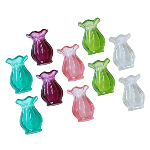 ADOCARN 10 Stück Miniatur Vase für Puppenhaus Dekoration Künstliche Vasen Modelle aus Kunststoff Kleiner Deko für Tisch Miniatur Landschaften von ADOCARN