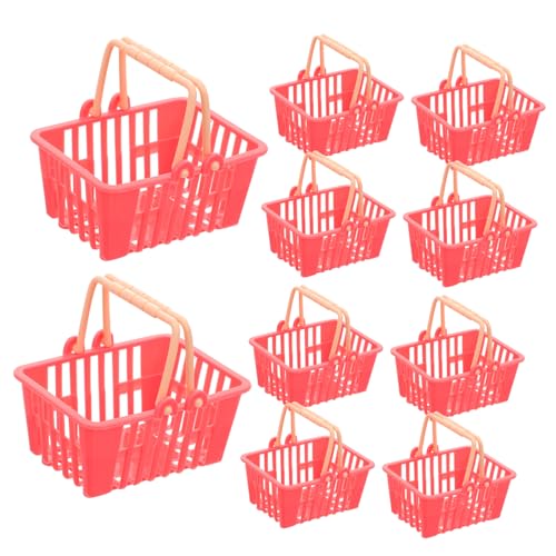 ADOCARN 10 Stück Simulierte Einkaufskörbe Für Lebensmittel Und Spielzeug, Puppenhaus Mini Körbe Zur Aufbewahrung, Puppenhaus Dekoration, Mini Lebensmittelkorb, Miniatur Aufbewahrungskorb, von ADOCARN