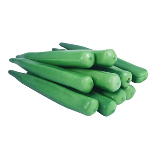 ADOCARN 10 Stück Simulierte Okra, Gefälschte Okra Modelle, Künstliche Okra, Kreatives Gemüse, Dekoratives Gemüse, Künstliche Gemüsedekorationen, Lebensechte Gefälschte Okra, Falsches von ADOCARN