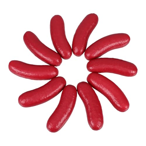 ADOCARN 10 Stück Simuliertes Wurstmodell Wurst-Ornament simulierter Hotdog künstliche Lebensmittelmodelle künstliche Nahrungsmittel zur Ausstellung Restaurant gefälschtes Essen PVC Braun von ADOCARN