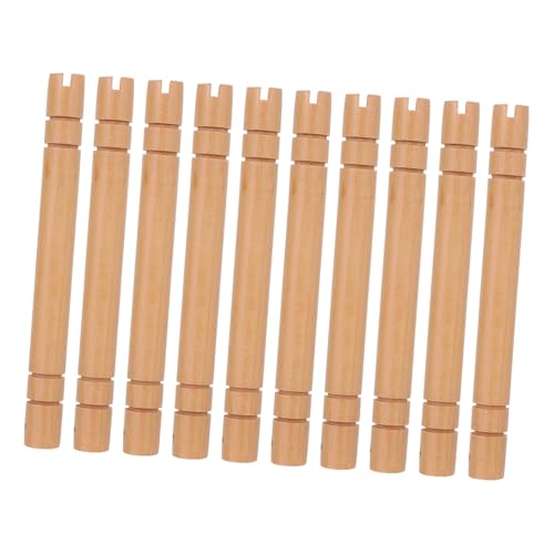 ADOCARN 10 Stück Teiliges Runder Holzfächer-griffe aus Lackiertem Hölzern für Quasten Glatte Oberfläche Vielseitig für Chinesische Handfächer Diy-griffe und Bastelprojekte Geeignet von ADOCARN