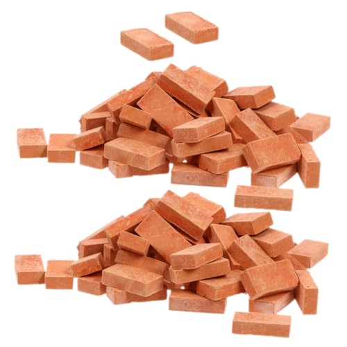 ADOCARN 100 Stück Miniaturziegel Realistische DIY Ziegelsteine für Sandtisch Architektur Basteln und Garten Deko Rote Modellziegel für Kreative Projekte von ADOCARN