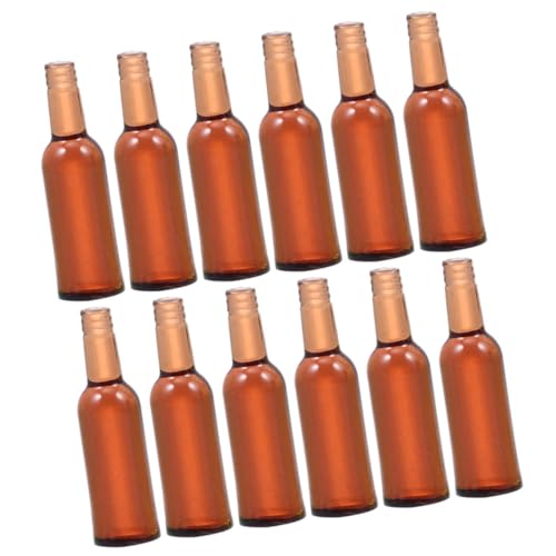 ADOCARN 12 Stück Miniatur Bierflaschen Pack Realistische Puppenhaus Dekoration Braune Mini Bierflaschen für Rollenspiel und Kreative Geeignet für Esszimmer und DIY Projekte von ADOCARN