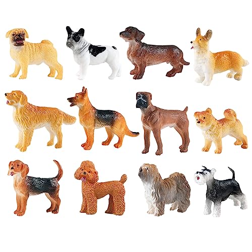 ADOCARN Realistische Mini-hundestatue Spielzeug Für Jungen Und Mädchen Welpenfiguren Harz-hundemodelle Verschleißfest von ADOCARN