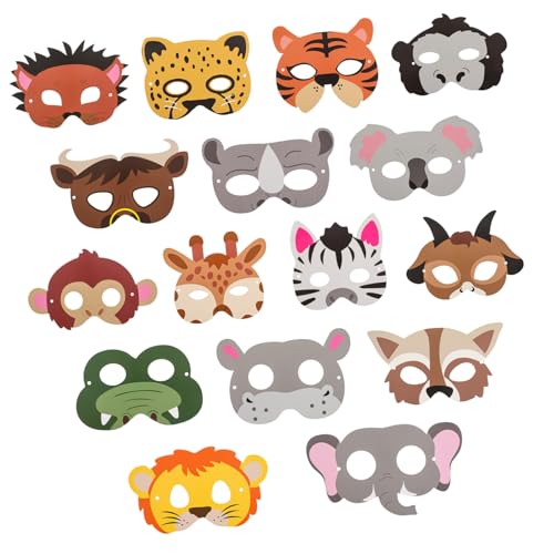 ADOCARN 16St Party-Maske tierische Papiermaske Dschungeltiermaske Tierkostüm Tiermasken-Set Papiermasken Halloween-Maske Halloween Masken Tiermasken Gastgeschenke Partymasken aus Papier ADOCARN 16St Party-Maske tierische Papiermaske Dschungeltiermaske Tierkostüm Tiermasken-Set Papiermasken Halloween-Maske Halloween Masken Tiermasken Gastgeschenke Partymasken aus Papier von ADOCARN