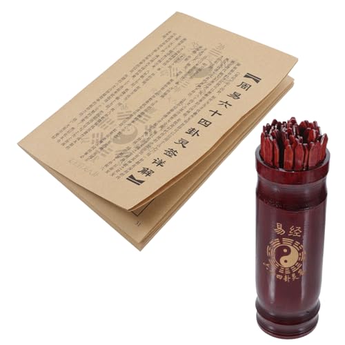 ADOCARN 1Satz Chinesischer Wahrsage Behälter mit Stäbchen und Buch Vintage Wahrsagereispiel aus Tragbar und Leicht für Zuhause und Büro Requisite für Spirituelle Spiele von ADOCARN