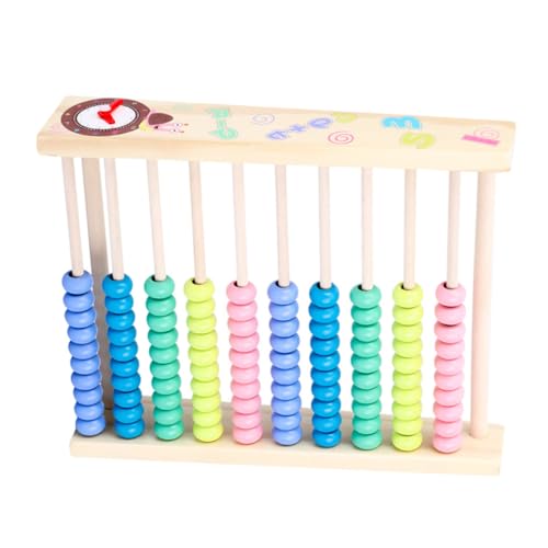ADOCARN 1Stück Kinder Abacus Lernhilfe Holz mit Doppelseitigem Zeichenbrett Pädagogisches Mathe Spielzeug für Frühes Lernen Farbige Zählperlen Stabil und Kindgerecht von ADOCARN