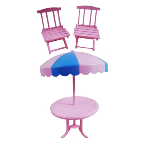 ADOCARN 2 Sets Strandtisch Und Stuhl Spielzeug Miniaturmöbel Zubehör Winziger Tisch Stuhl Mini Möbel Winziger Stuhl Modell Mini Basteln Strandstühle Mini Tisch Stuhl Requisite von ADOCARN