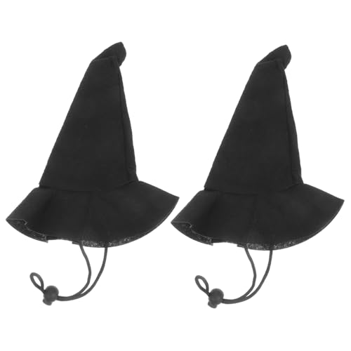 ADOCARN 2 Stück Hexenhüte für Haustiere und Puppen Lustige DIY Bastelaccessoires für Halloween Dekoration und Feiern aus Leichtem und Strapazierfähigem Vliesstoff von ADOCARN