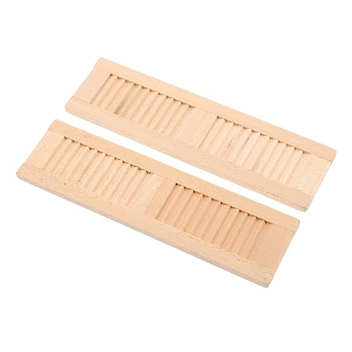 ADOCARN 2 Stück Mini Möbel Jalousien Blackout kleine Jalousien Mini- Miniatur Fensterläden puppenhaus Dekoration spielzeuge Möbel für Puppenstuben Blinds Fenster hölzern Hellbraun von ADOCARN