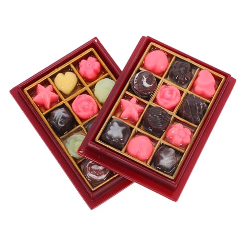 ADOCARN 2 Stück Puppenhausschokolade Simulationsstütze Schokoladenmodelldekor Gefälschte Schokoladenschmuck Prop Essen Gefälschtes Mini -Essen Simulation Lebensmittelschokolade Plastik von ADOCARN