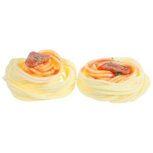 ADOCARN 2 Stück Simulierte Nudelspielzeug Restaurant Gefälschte Spaghetti Künstliches Dekoratives Essen Künstliche Spaghetti-Nudeln Spielzeugnudelessen Künstliche Spaghetti-Modelle PVC von ADOCARN